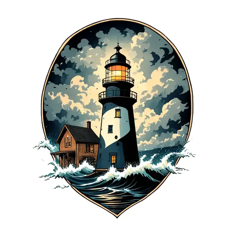 Lighthouse In The Storm