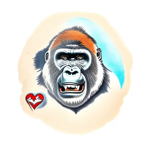 Gorilla Beating It's Chest