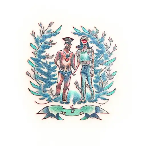 Tree With Father And Daughter