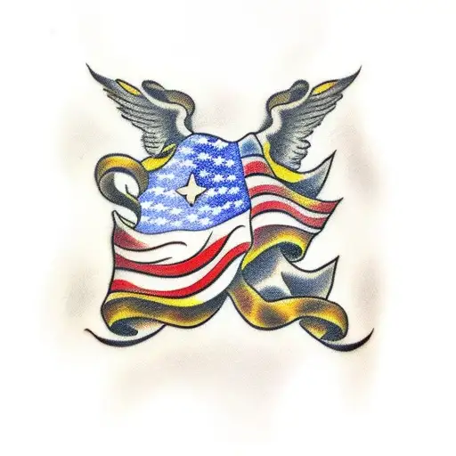 American And Colorado Flags Crossed