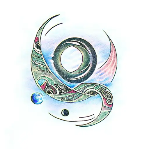 Infinity Symbol With Moon And Earth