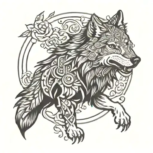 Background For A Wolf Tattoo Design