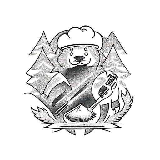 A Beaver Cooking Bbq Sauce In A Forest