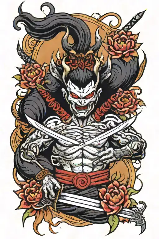 Demon And Katana Blood Lotus