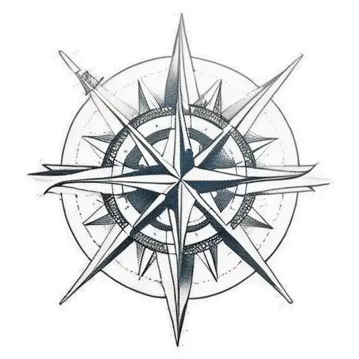A Compass Rose Surrounded By Different Sneaker Designs