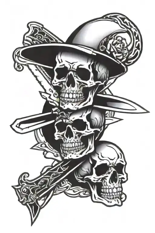 Knife And Skull Up And Down