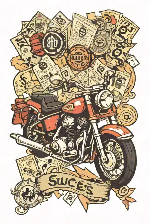 Motorcycle And Money And Success