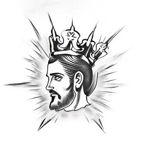 Jesus Wearing Crown Of Thorns