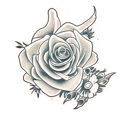 Rose With Daisy With Gladiolus With Marigold