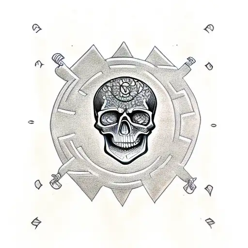 Skull With A Maze Inside