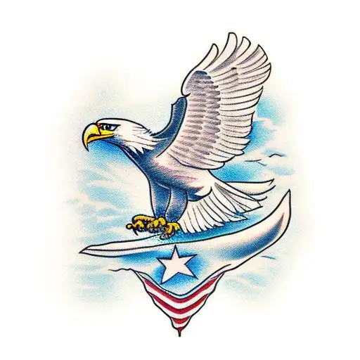 Eagle Flying With A Plane