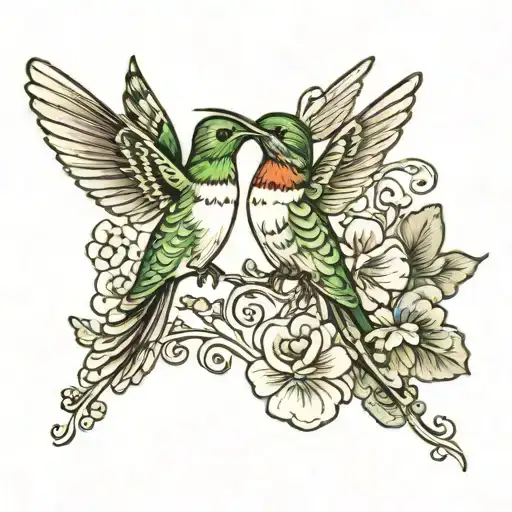 Hummingbird And Shamrock Intertwined