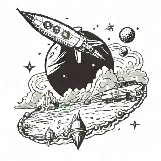 Spaceship Landing On Planet