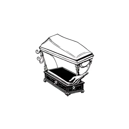 Skeleton Hand Opening Large Coffin