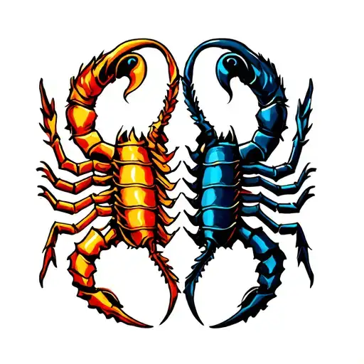 Gemini And Scorpio Zodiac Symbol Intertwined