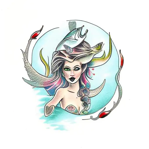 Mermaid With Fish Head And Woman's Legs