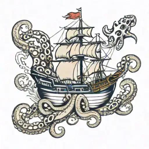 Ship With Octopus