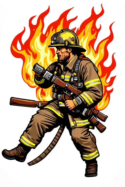 Firefighter In Flames Coming Back To Life