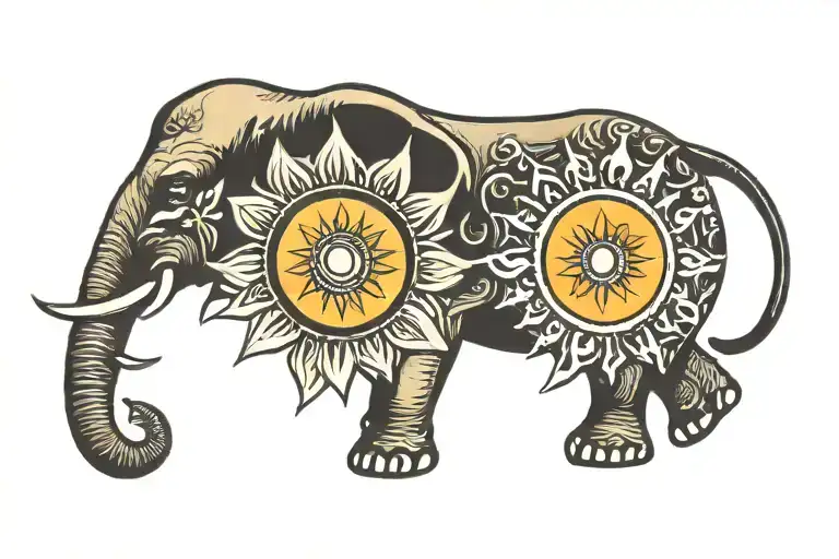 Elephant And Sun