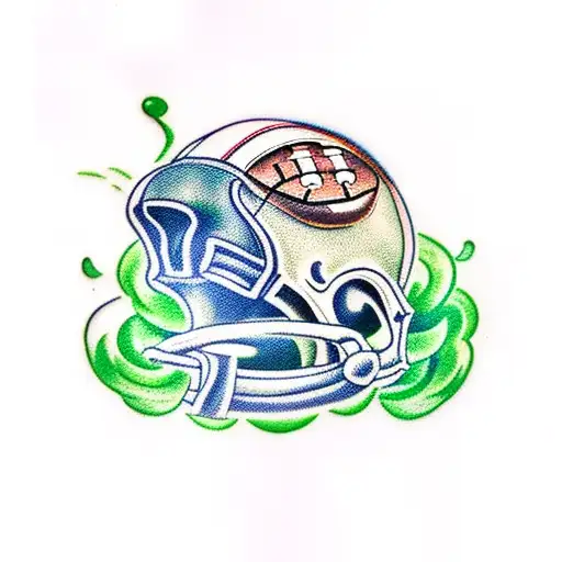 Football Player Eating Green And White