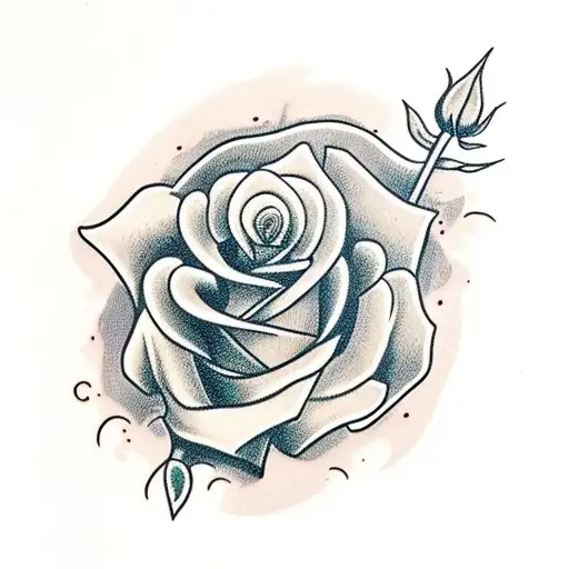 Rose With Califas In Old English Type