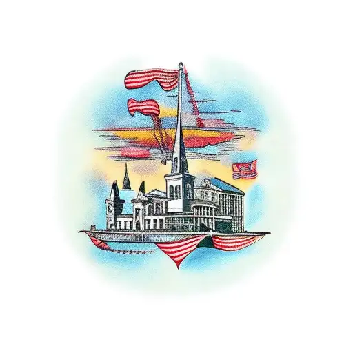 New Orleans With Famous Landmarks