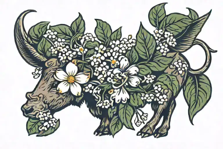 Daisy Sweet Pea Lily Of The Valley Hawthorn Bull Ram