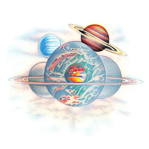 Elon Musk And All The Planets Of The Solar System In The Background