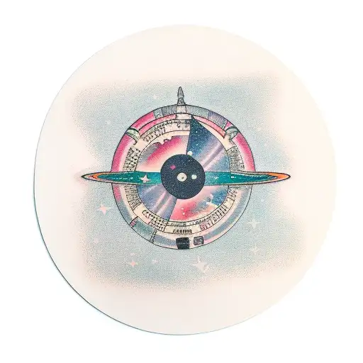 Vinyl Record In Outer Space With Endless Stars