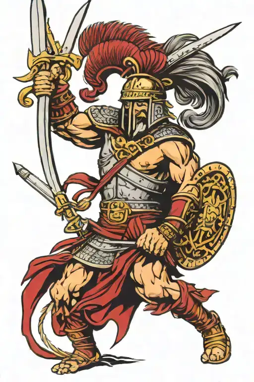 Sparta Warrior Wielding A Sword