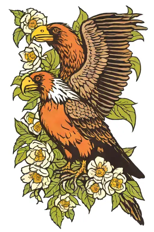 California Condor And Blooming Nopales