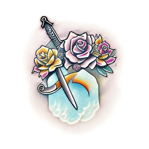 Sword In Stone With Flowers