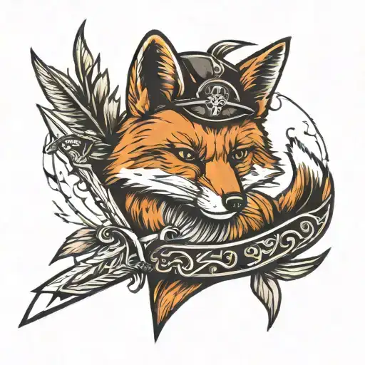 A Red Fox With A Dagger Intertwined Representing The Client's