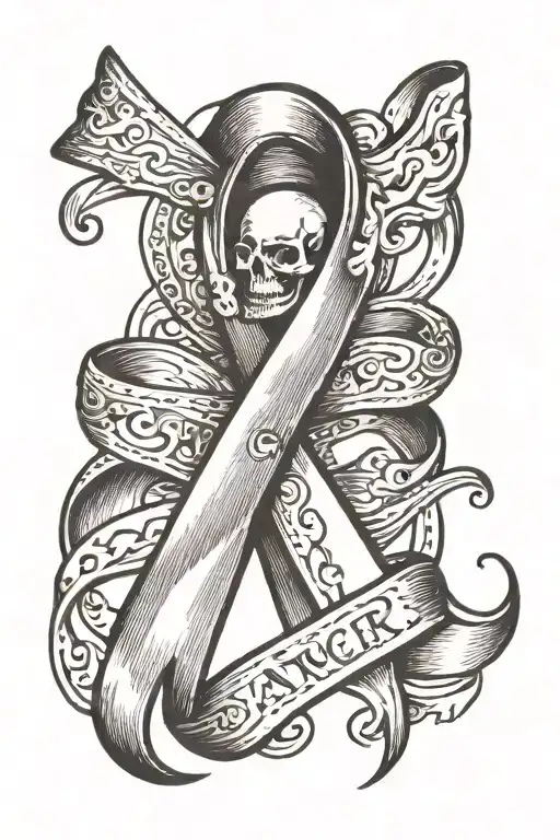 Cancer Ribbon Representing Different Types Of Cancers