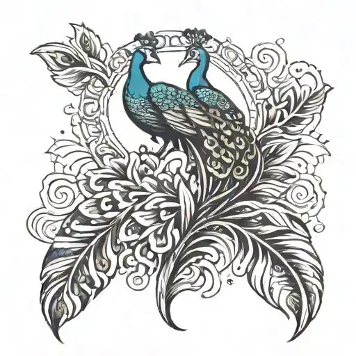 Peacock Feather Intertwined