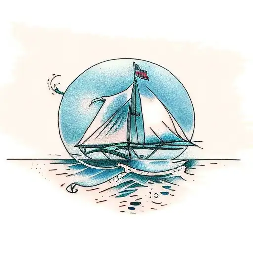 Sailing Boat In The Ocean