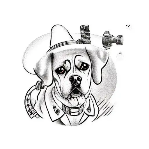 A Dog Dj Spinning Vinyl Records In A Western Movie Scene