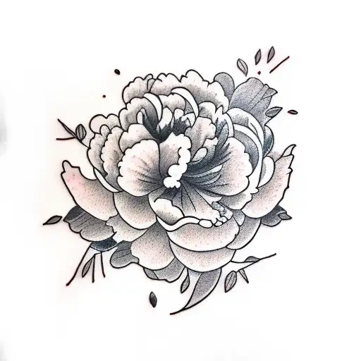 Peony On Forearm With Brownish Color Palette