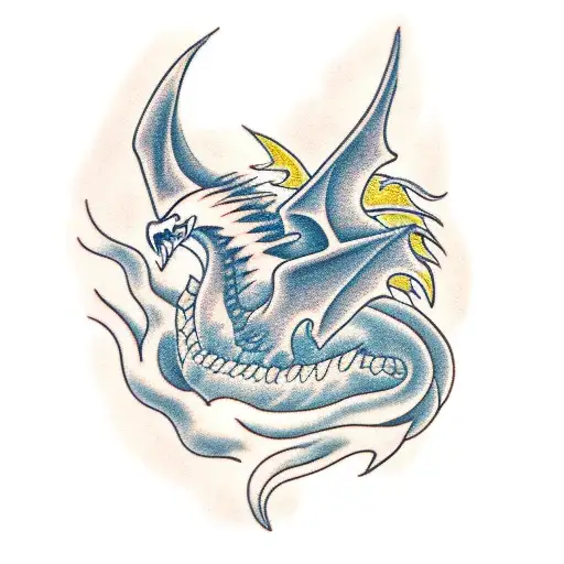 American Eagle Fighting A Dragon