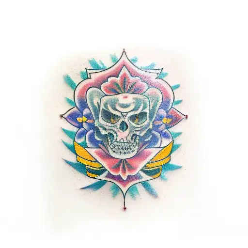 Male Tattoo Of Flowers On The Chest