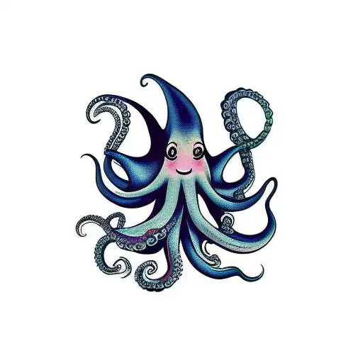 Girl Octopus With Hearts