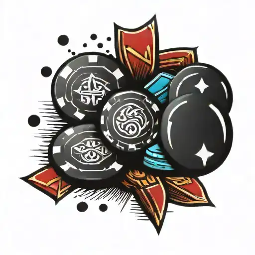 Casino Chips Scattered