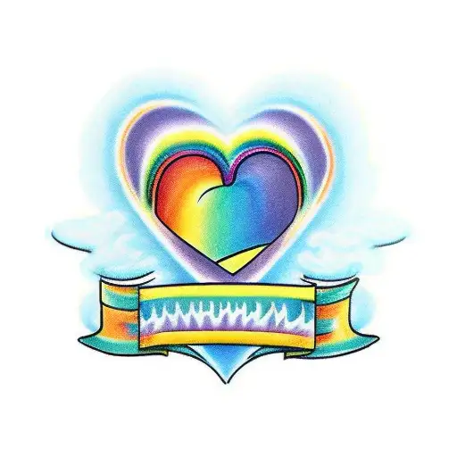 Rainbow Pride Heart With An E