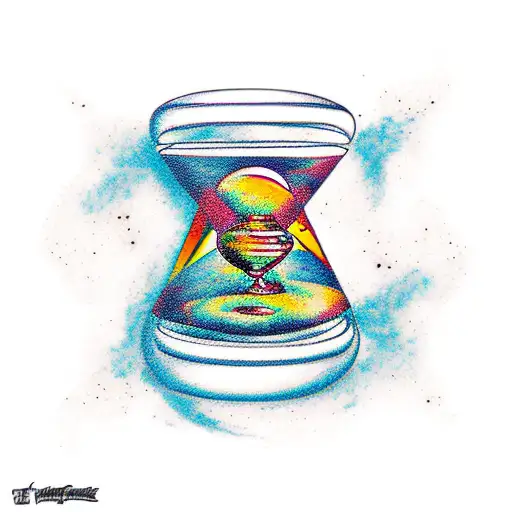 An Empty Hourglass Melting Into An Abstract Representation Of Time