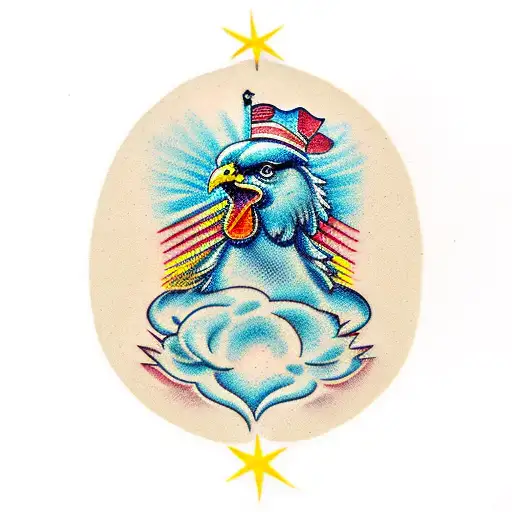 Yellow Cartoon Chicken Shooting Gun