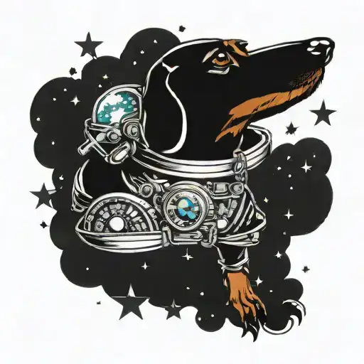 Black Dachshund Space Explorer