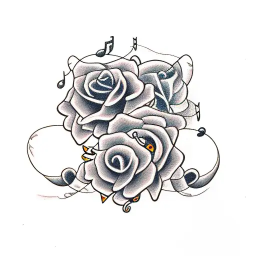 Noose With Music Note With Flowers