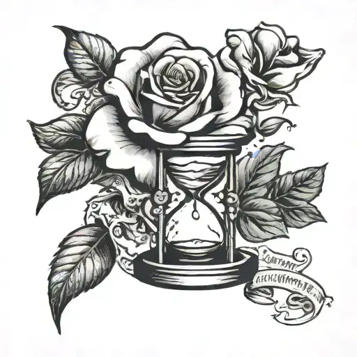 Rose With An Hourglass With A Date