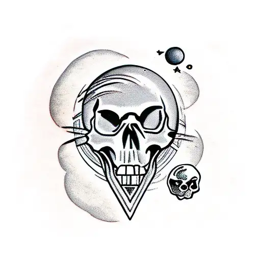 Skull With Head Like Planet Earth