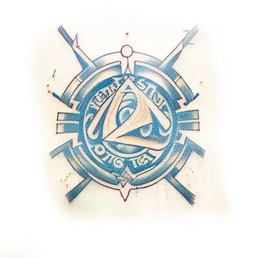 A Traditional Tattoo Of A Graffiti-style East Coast Hip Hop Logo